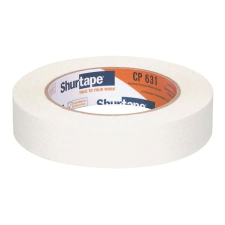 Shurtape Masking Tape, Series: CP631, Size: 2in. , Length: 60 yds, Color: White, Grade: 4.6 mil, 1 Roll 161618